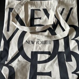 The New Yorker Black and Cream Tote Bag